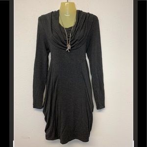 Long Sleeve Sweater Dress KELSEY Cowl Neck Large